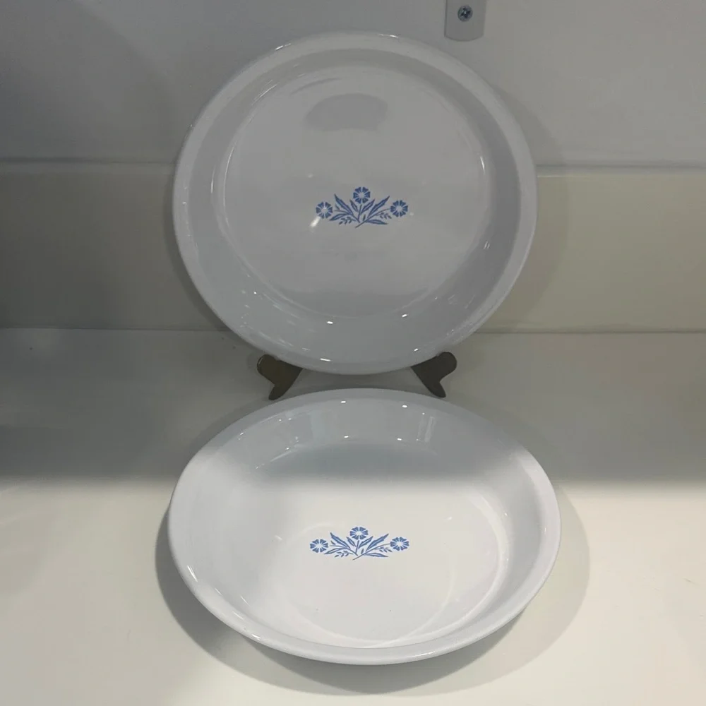 Corning Ware Blue Cornflower P-309 Bakeware Dishes Set of 2